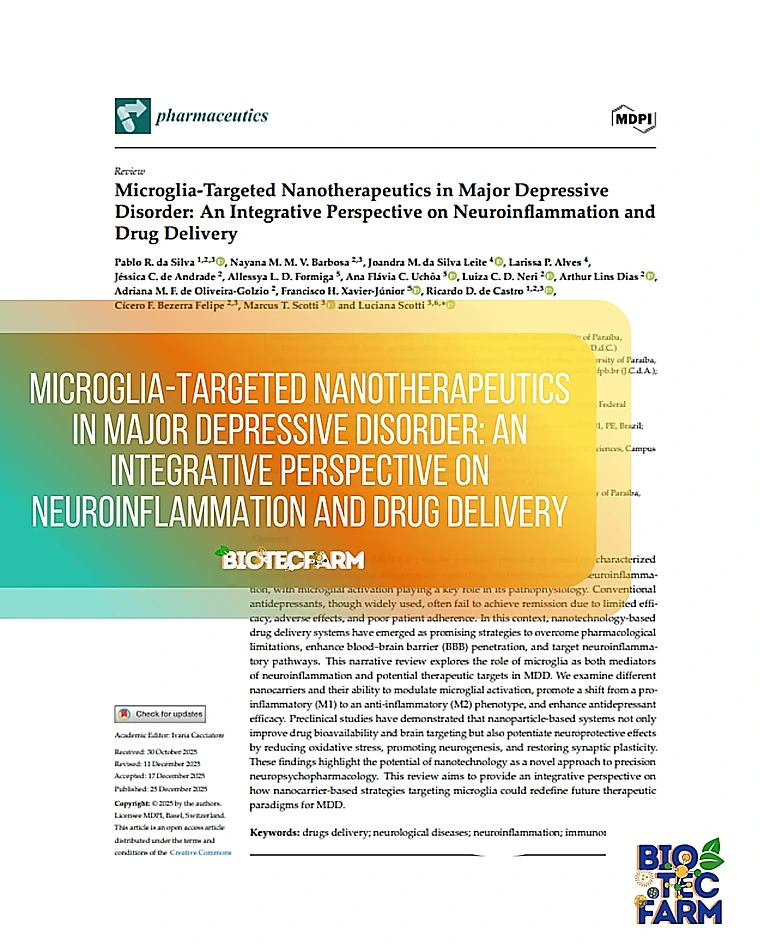 Prévia do artigo em Pharmaceutics sobre nanoterapêuticos direcionados à microglia